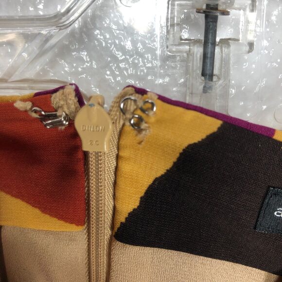 Apostrophe A Line Color Block Skirt Retro Sash Womens Size 4 - Picture 5 of 6